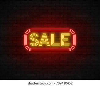 Neon light linear promotion banner, price tag, welcome. Swatch color control

