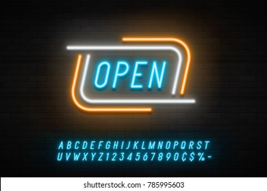 Neon light linear promotion ribbon banner, price tag, discount. Swatch color control