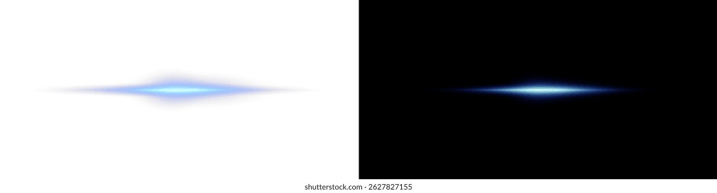 Laser de linhas de luz de néon com traços horizontais brilhantes. Feixes de velocidade brilhantes e faixas luminosas criam um efeito de movimento dinâmico com faíscas e flash. Perfeito para designs futuristas.
