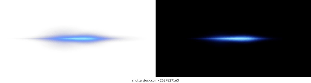 Laser de linhas de luz de néon com traços horizontais brilhantes. Feixes de velocidade brilhantes e faixas luminosas criam um efeito de movimento dinâmico com faíscas e flash. Perfeito para designs futuristas.