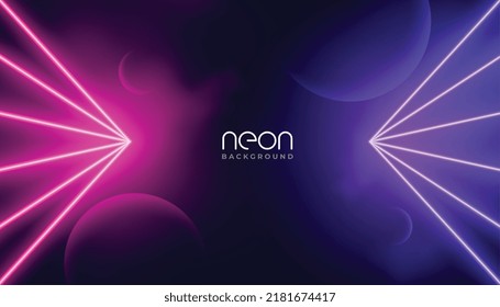 neon light lines with pointed end geometric background