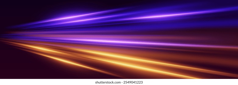 Neon light lines of speed and light. Sparks moving laser beams.