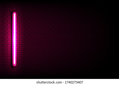  Neon light on brick wall.background design.vector illustration eps10.