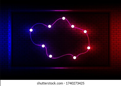  Neon light on brick wall.background design.vector illustration eps10.