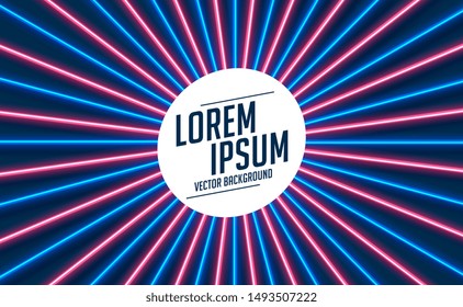 neon light rays in line style background