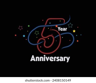 Neon light, Set of Anniversary vector design with multiple line number golden color for celebration event, invitation, greeting, web template, leaflet and booklet