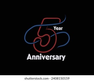 Neon light, Set of Anniversary vector design with multiple line number golden color for celebration event, invitation, greeting, web template, leaflet and booklet
