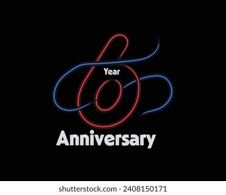 Neon light, Set of Anniversary vector design with multiple line number golden color for celebration event, invitation, greeting, web template, leaflet and booklet