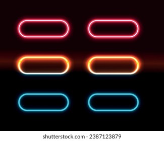 Neon light in the shape geometric rectangle vector illustration.