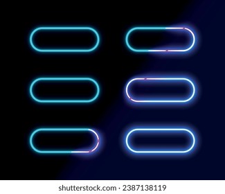 Neon light in the shape geometric rectangle vector illustration.