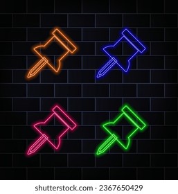 Luz de neón brillando con el icono de ajuste. Símbolo de herramientas de animación brillante. signo claro. amarillo, rojo, verde, azul, rosa y naranja