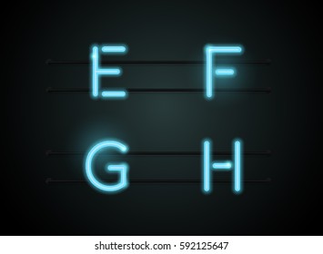 Neon Light sign Alphabet Vector Font. Type letters, Glowing Neon Realistic style