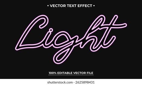 Neon light sign text effect editable text