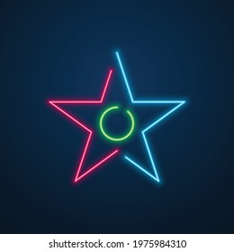 neon light space star vector