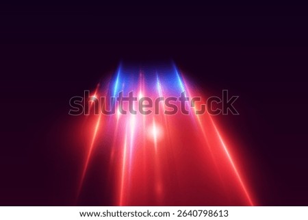 Neon light speed lines, effect of light rays and flashes.