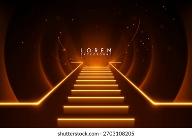 Neon light stairs with sparks effect
