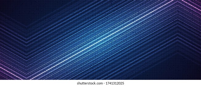 Neon Light Technology on Digital Background,Digital and Connection Concept design,Vector illustration.