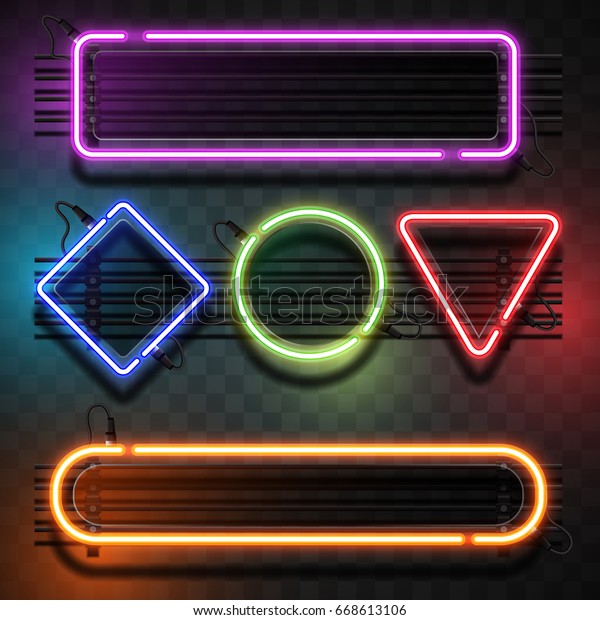 ネオンライトテンプレート のベクター画像素材 ロイヤリティフリー