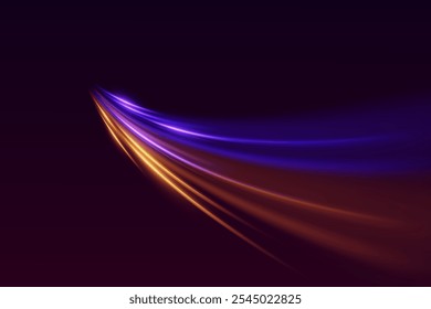 Senderos de luz de neón con efecto de velocidad y movimiento.