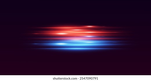 Neon light trails with the effect of speed and movement.
