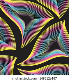 neon light triangles geometric line background 