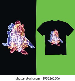 Neon Light T-shirt Design Design Neon