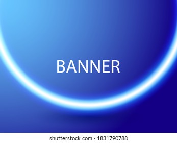 Neon lighting round frame. Abstract background. Vector stock illustration