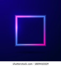 Neon lighting square. Abstract background. Vector stock illustration