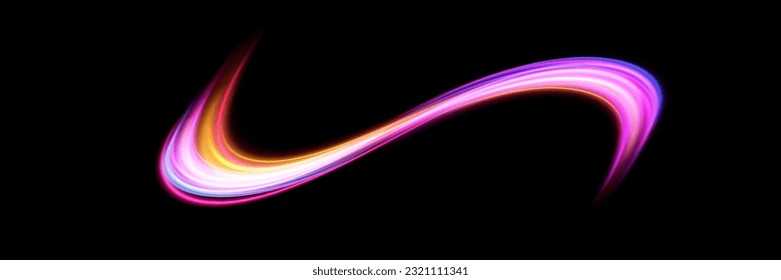 Neon light.Motion speed light lines.Colorful wave effect.Squiggle.Swirl curve effect.