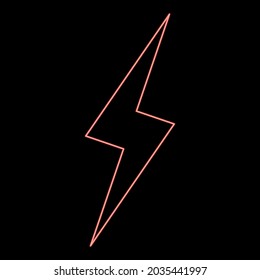 Neon lightning red color vector illustration flat style image