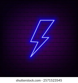 Neon or lightning spark. Fashion sign. Night light board, bright banner. Summer emblem. Feminine Dreams. Club Bar logo on dark background.
