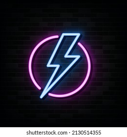 Neon lightning, thunder and electricity