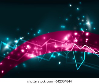 Neon lightning vector background template