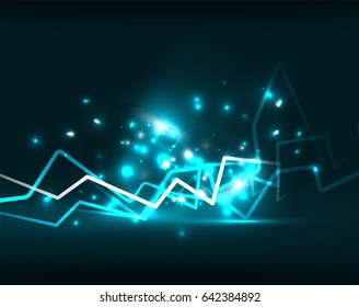 Neon lightning vector background template
