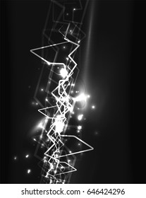 Neon lightning vector background template