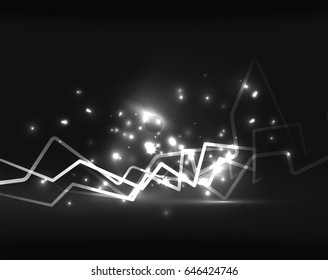 Neon lightning vector background template