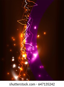 Neon lightning vector background template