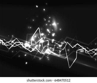 Neon lightning vector background template