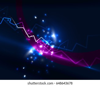 Neon lightning vector background template