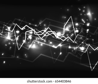 Neon lightning vector background template