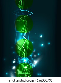 Neon lightning vector background template
