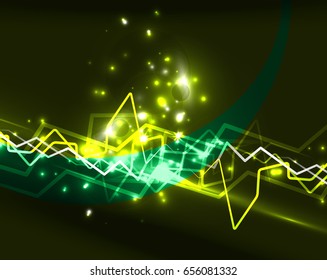 Neon lightning vector background template