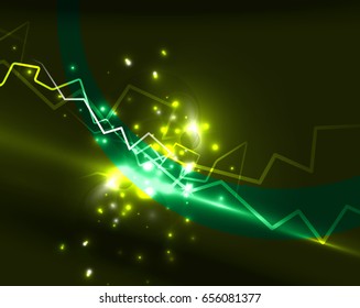 Neon lightning vector background template