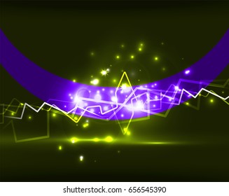 Neon lightning vector background template