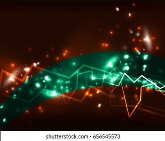 Neon lightning vector background template