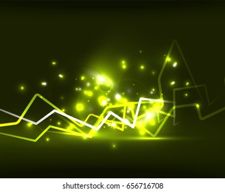 Neon lightning vector background template