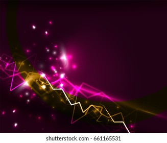 Modelo de plano de fundo de vetor de raios de néon