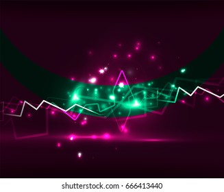 Neon lightning vector background template