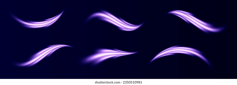 Neon light.Pink purple Light lines of movement speed. Colorful wave effect. curl curve effect.