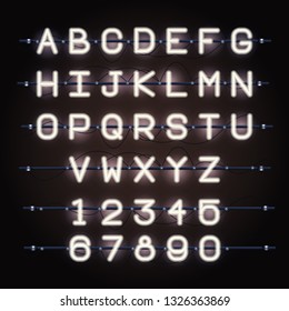 Neon lights alphabet font